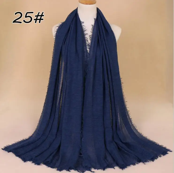 Цена! 190x100 см женский шарф Мусульманский морщинка хиджаб шарф Femme musulman мягкий хлопок платок исламские шали и обертывания