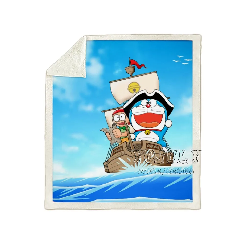 YOJULY bule Doraemon, Аниме Стиль, для детей и взрослых, 3D принт, одеяло, диване, пододеяльник, теплое постельное белье, модное офисное одеяло для короткого сна K05