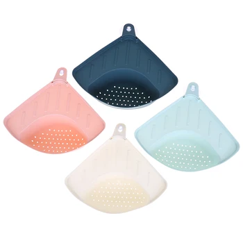 

Sink Drain Basket Bowl Sponge Holder Kitchen Bathroom Storage Organizer Multifunctional Corner Sink Drain Rack Shelf Suction Cup