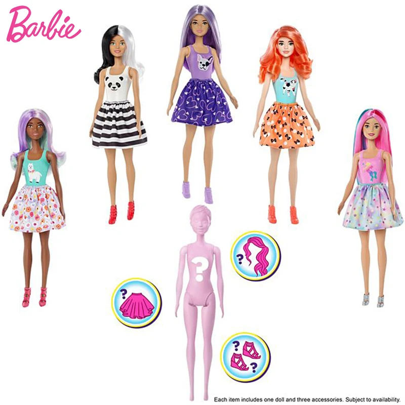 Original Barbie Color Reveal Doll Magic Accessories Playset Figure Blind Box Fashion Dolls Baby Girl Puzzle DIY Surprise Toys
