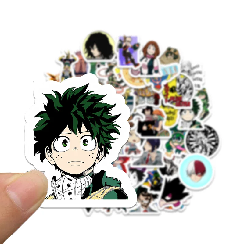 50Pcs/pack New my hero academia Stickers Anime For Snowboard Laptop Luggage Car Fridge Vinyl Home Decor Decal Sticker Pegatina | Игрушки и