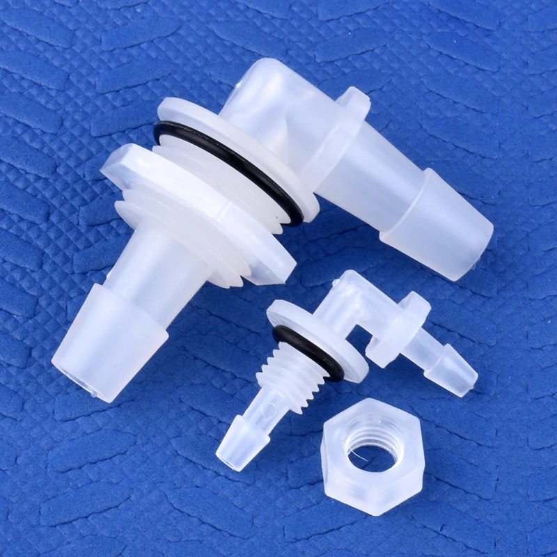 Hose Connector 5-200pcs M6-G1/2 To 2.4-11.1mm PP Pagoda Elbow Connector Nut O-Ring Irrigation Adapter