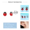 ELESHE Fashion 925 Sterling Silver Earrings Children Jewelry Red Enamel Animal Ladybug Small Stud Earrings For Kids Girls Baby ► Photo 3/6