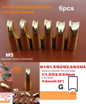 

6pcs G Type Leather Craft Electric Edge Crease Edging Creasing Machine Soldering Iron Replace Head Tip Tool M5 Screw Connecter