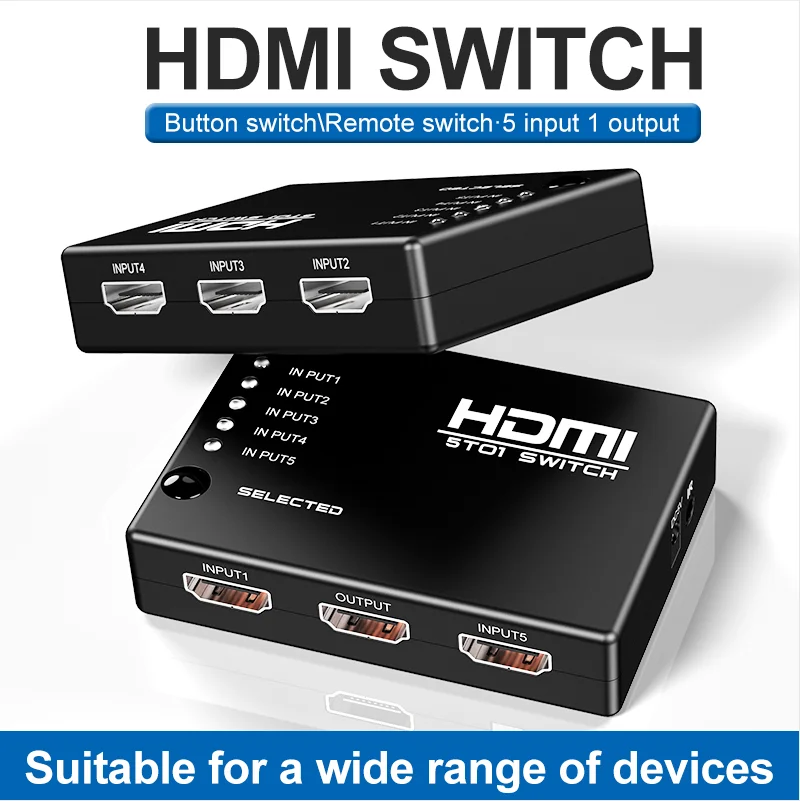 Разветвитель HDMI 5 в 1 с портами для DVD HDTV Xbox PS3 PS4 разветвитель 1080P 4K * 2K 3D Mini портовый