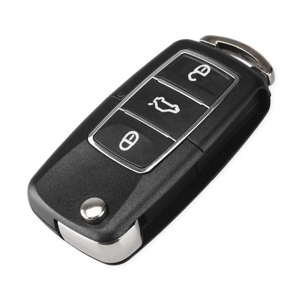 Dandkey 3 кнопки флип-ключ для Volkswagen Vw Jetta Golf Passat Beetle Polo Bora Fob складной чехол для дистанционного ключа