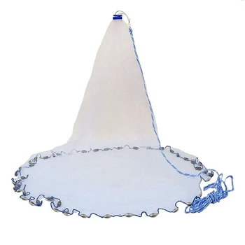 

10Ft 3Meter Fishing Net Bait Easy Throw Hand Cast Strong Nylon Mesh Sinker