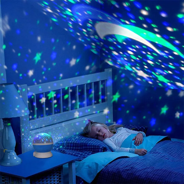 Lâmpada para Crianças Quarto do Bebê Presente de Natal Luz da Noite Projetor Estrela Rotativo Operado Nightlight Crianças Berçário Led Lua Céu 2 crianças quarto do bebê berçário presente de natal