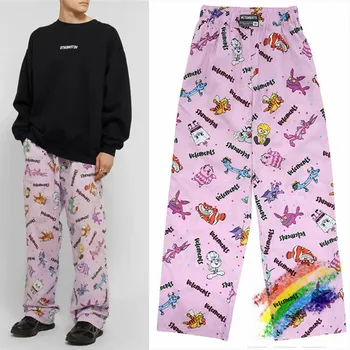 

2020ss Pink Vetements Pants Men Women 1:1 High-Quality Drawstring Cartoon Tracksuit Joggers Vetements Sweatpants Trousers