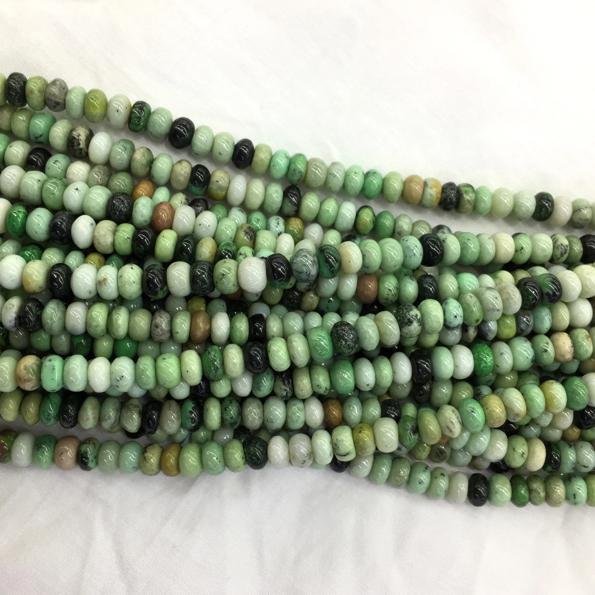 Natural Genuine Green Hydrogrossula Garnet Rondelle Necklaces or Bracelets Beads 15
