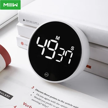 

MIIIW Magnetic Electronic Timer LED Digital Screen Rotating Adjustable Reminder Alarm Clock Time Management Device Sport Cooking