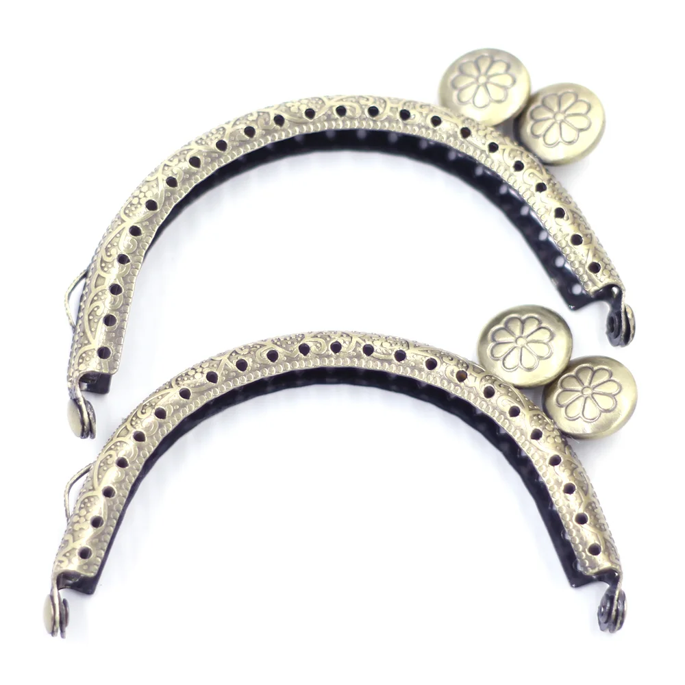 10Pcs Kiss Clasps Lock Silver Bronze Copper Tone Arch Frame Clutch Purse Bag Handbag Handles DIY Luggage Hardware Accessories