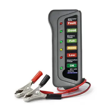 

Mini 12V Car Battery Tester Digital Alternator Tester 6 Led Lights Display Car Diagnostic Tool Car Battery Tester For Car