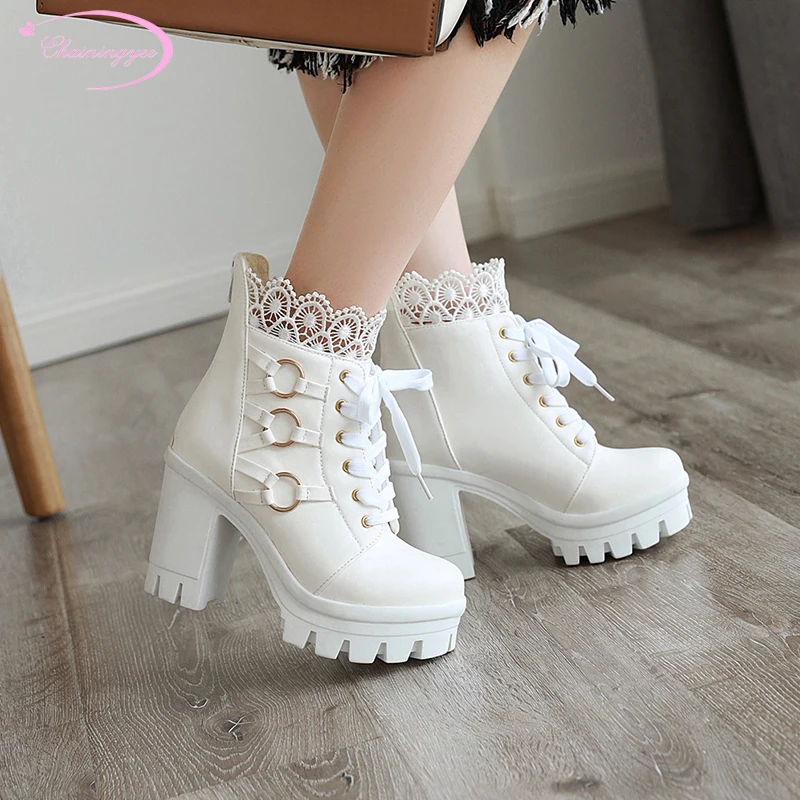 Party style round toe ankle boots 