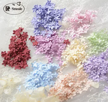 

200PCS White Pink DIY Handmade 3D Flower Wedding Dress Ingredients Pyrographic Eugen Yarn Headwear Materials RS1968