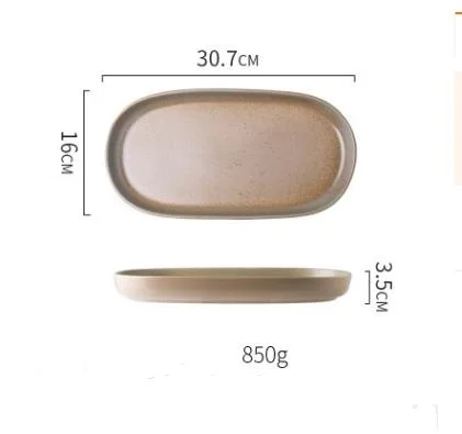 11 Inch Plate B NIMITIME Ретро японский стиль керамическая тарелка большая Рыбная тарелка прямоугольная суши десерт еда обеденная тарелка, столовая посуда - Цвет: 11 Inch Plate B