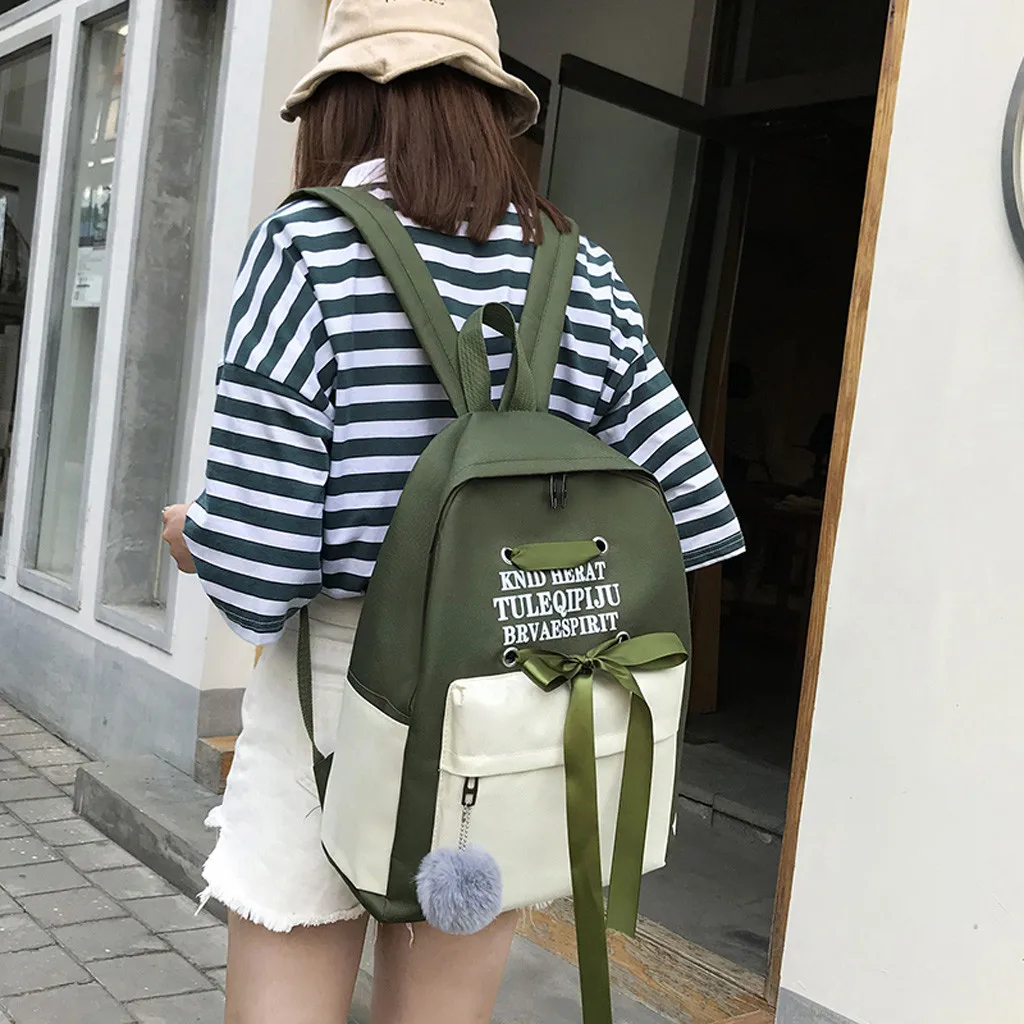 Повседневный школьный рюкзак Bolsa для девочки-подростка, водонепроницаемый нейлоновый рюкзак для ноутбука Mochila Escolar с брелком# G7
