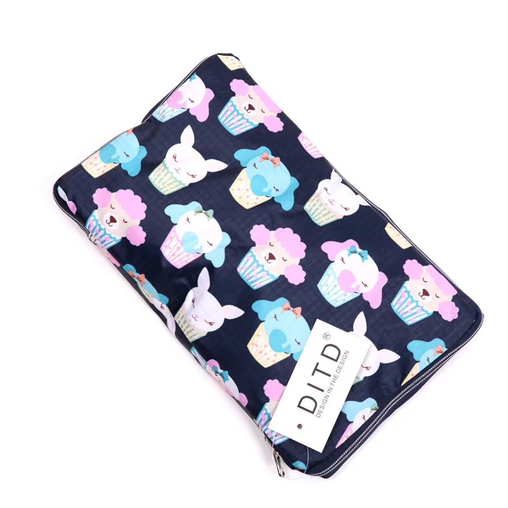 Foldable Travel Bag Women Large Capacity Portable Shoulder Duffle Bag Cartoon Printing Waterproof Weekend Luggage Tote Wholesale