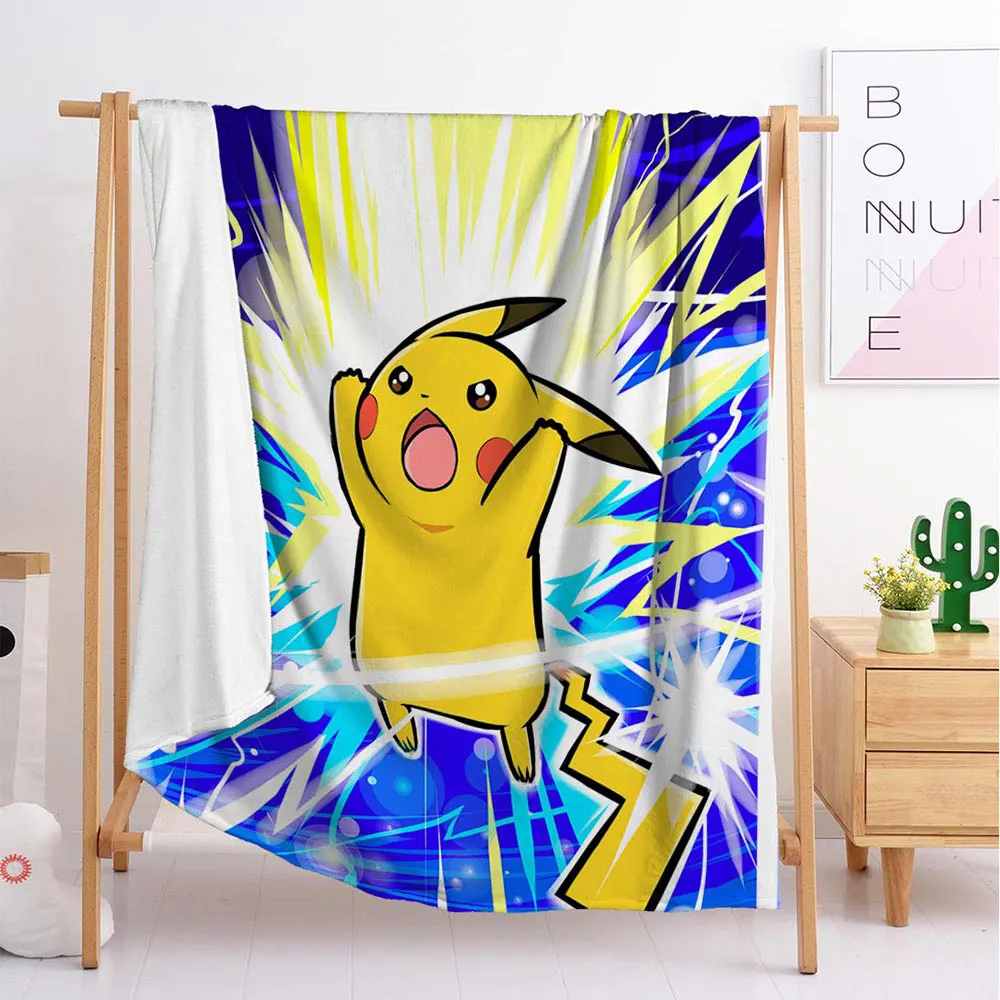 

Pikachu mexican pink luxury animal crossing fabric fuzzy blanket for bed custom photo weighted tapestry throw anime blanket