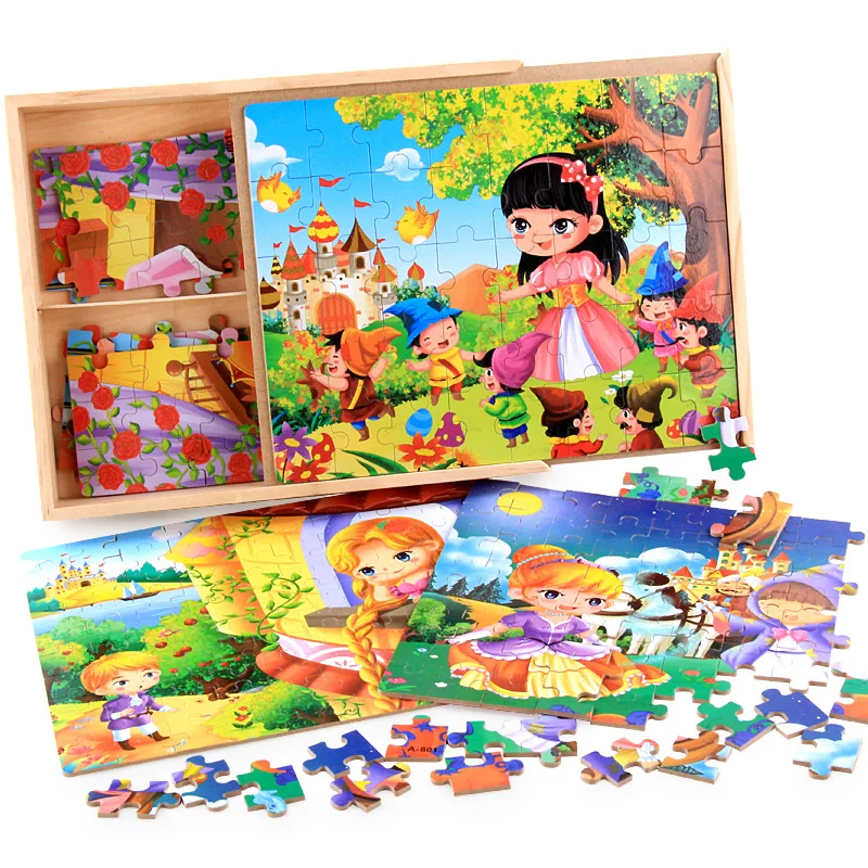 

Wooden Box Four-in-One Wooden Puzzle New Style Six-Selectable 4567-Year-Old Children'S Educational Toy