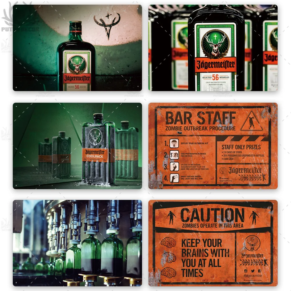 Jagermeister металлический знак жестяные знаки металлическая пластина табличка Металл Винтаж Паб Бар человек пещера Настенный декор
