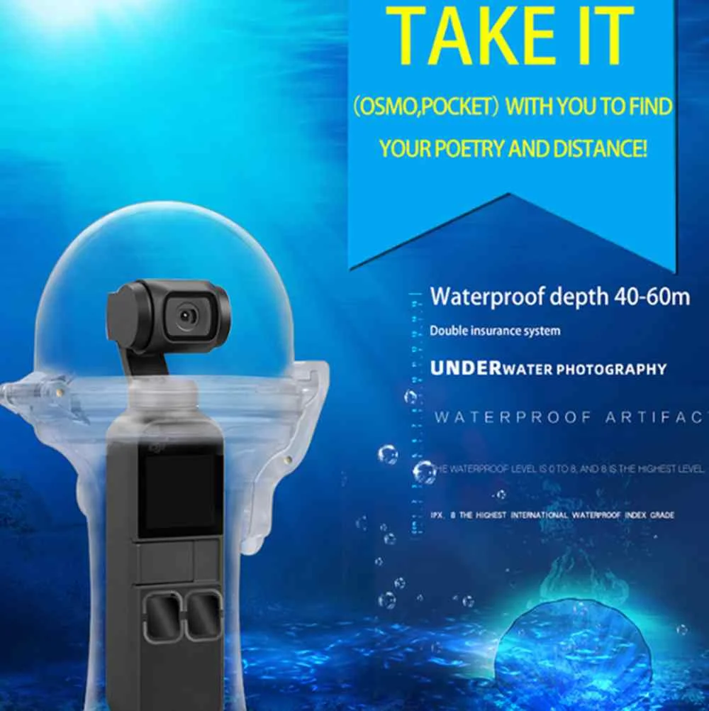 Для DJI Osmo Pocket 60m защита для подводного серфинга водонепроницаемый чехол для камеры ручной Стабилизатор для камеры чехол s