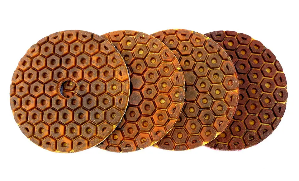 RIJILEI 4 шт. супер 4 дюйма Алмазные полировальные колодки медные бонды влажные полировальные колодки для гранита мрамора Бетонного Пола шлифовальные диски