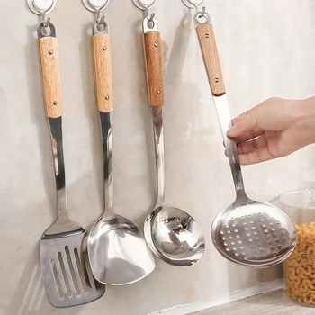 

Durable Portable Stainless Steel Non-stick Turner Ladle Food Wok Spatula Spoon Kitchen Tools Cooking Utensil Cookware Espatula