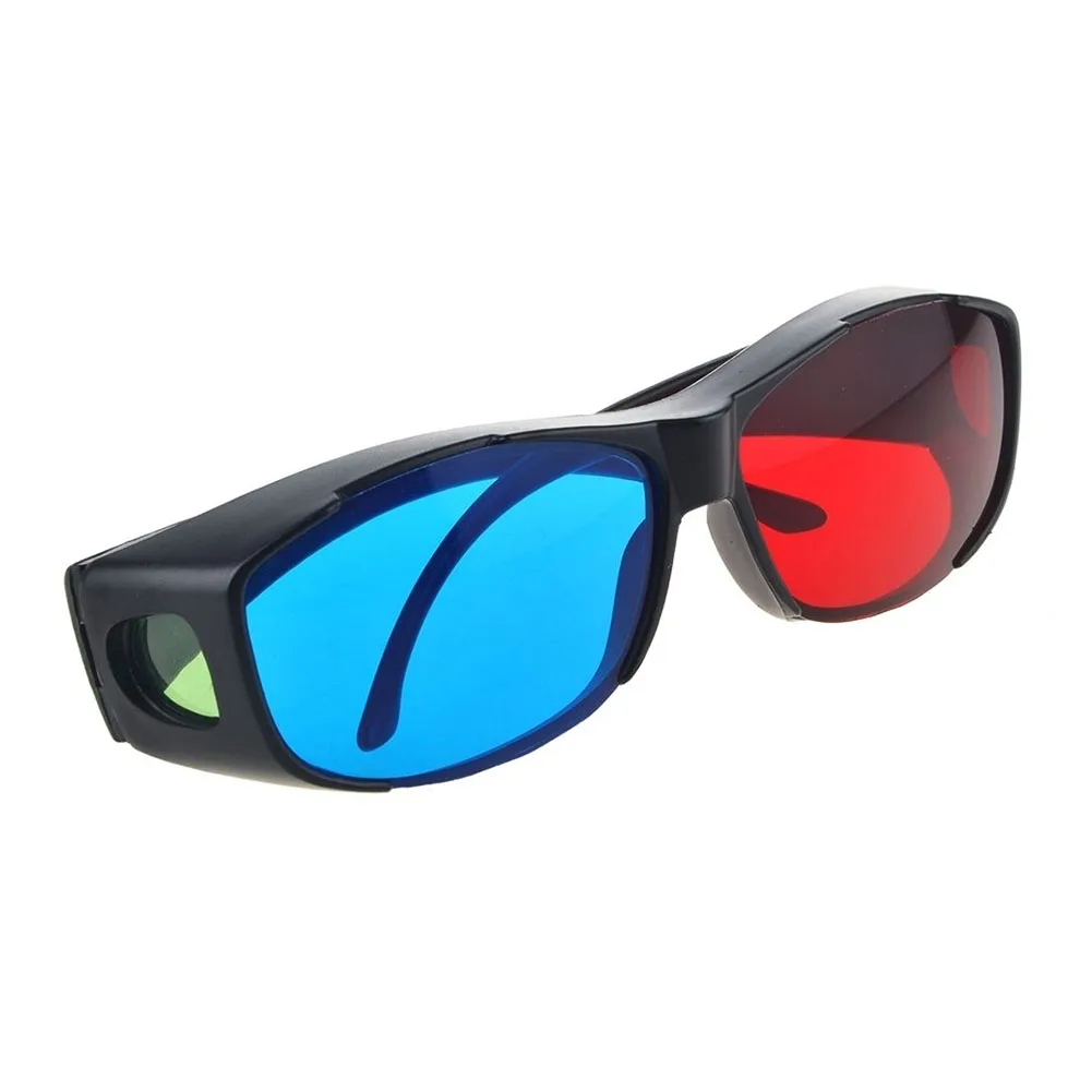 2pcs Movie TV 3D Glasses Universal Easy Wear Virtual Cinema Game Fashion Red Blue Dimensional Anaglyph Black Frame Ultra Clear