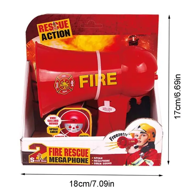 Fire Fighting Megaphone for Kids Pretend Firemen Portable Hand Speaker Toys New 3