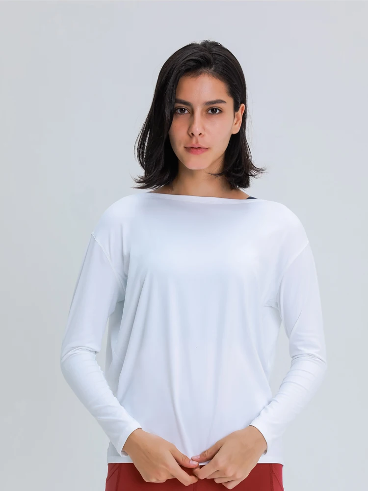 Nepoagym HEART Long Sleeve Workout Tops Women Silky Loose Fit Yoga Top Brushed Material Sports Shirt Ladies Workout Tops
