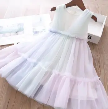 

2020 Korea style baby girls patchwork dress fashion kids girls dresses 2-7 years