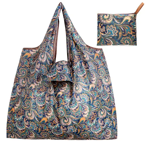 Big Size Thick Nylon Large Tote ECO Reusable Polyester Portable Shoulder Women's Handbags Folding Pouch Shopping Bag Foldable - Image 9