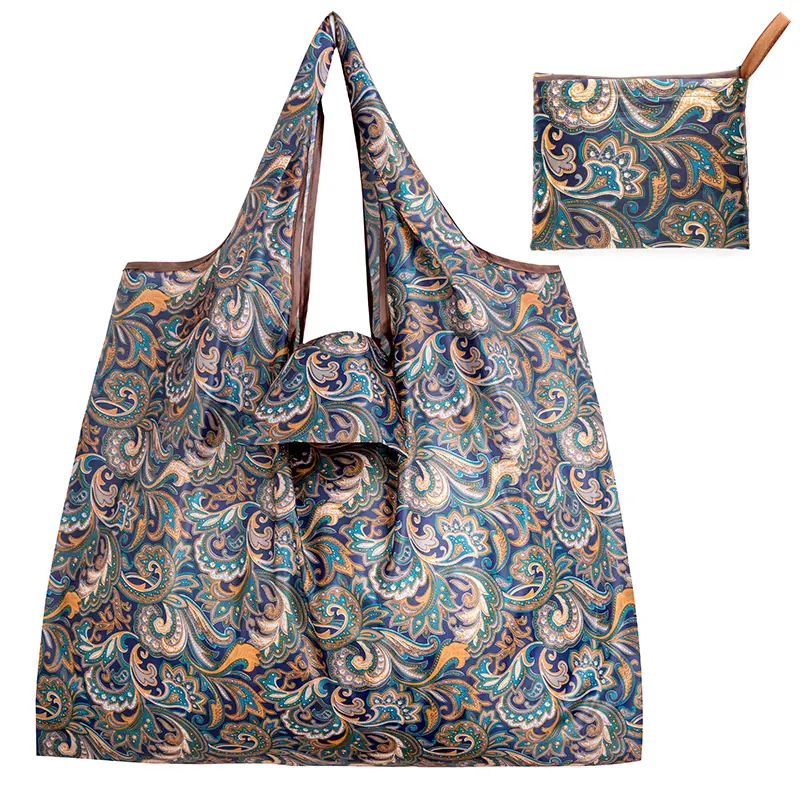 Big Size Thick Nylon Large Tote ECO Reusable Polyester Portable Shoulder Women's Handbags Folding Pouch Shopping Bag Foldable - Image 9
