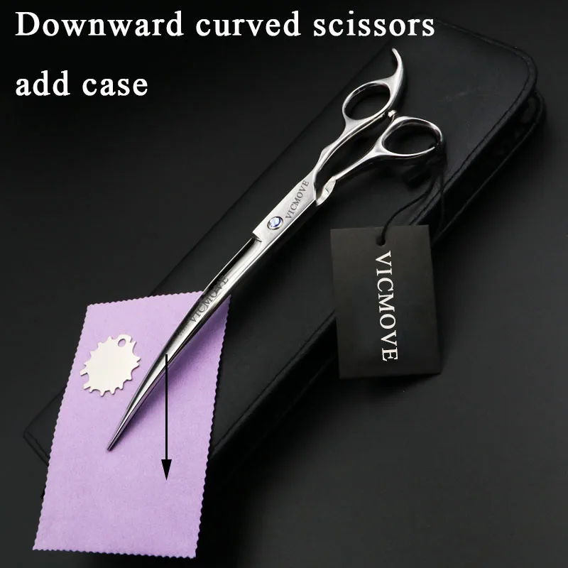 1 pcs add case 8 дюймов Черные ножницы для стрижки волос, Профессиональные парикмахерские ножницы, парикмахерские ножницы для ухода за домашними животными, ножницы для собак и кошек - Цвет: 1 pcs add case