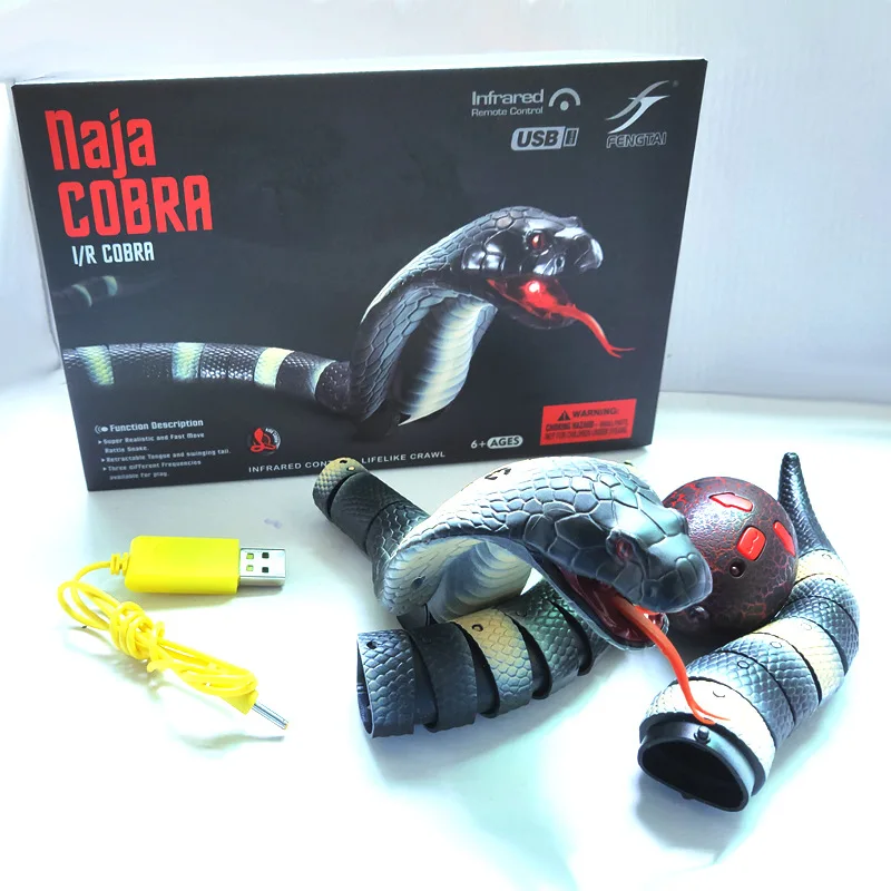 Boy toy Fun Snake Infrared RC Remote Control Scary Creepy Reptile Snake Toys robot anti-stress creeper Gift For Adult Child