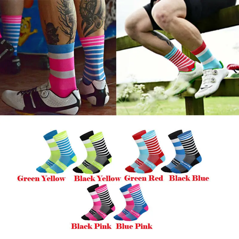 Meihuida модные носки для спортзала бега радужных цветов велоспорта спорта пешего