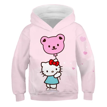 

Hello Kitty Kids Hoodies for Girls Children's Sweatshirt Boys cartoon Hoodie Children Teenager Clothes Clothing Child Sportswear