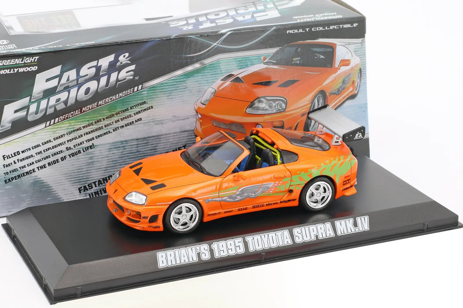 Зеленый светильник 1:43 Toyo ta Supra MK IV 1995 игрушечный автомобиль из сплава игрушки для