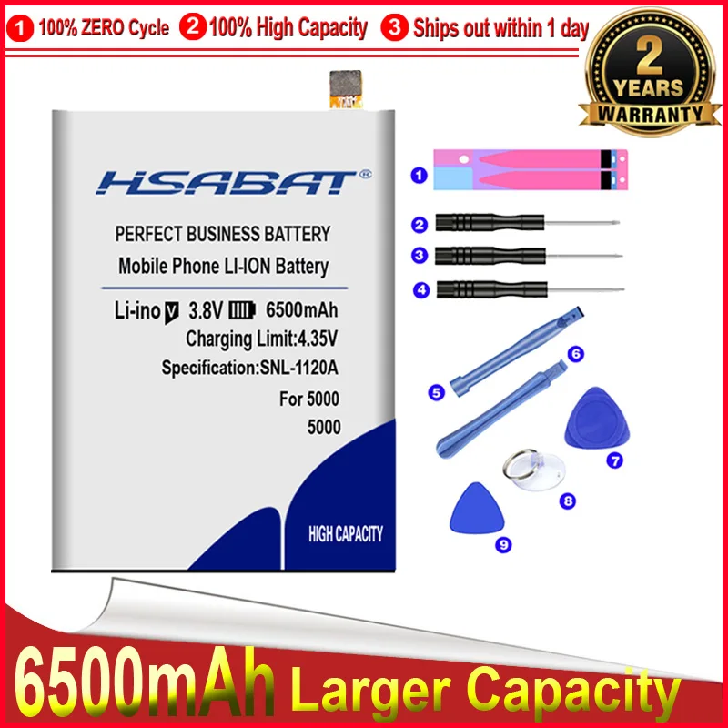 Аккумулятор HSABAT 6500 мАч для THL 5000 THL5000 elephone p5000 DEXP Ixion XL5 &quotML5 Бесплатная Доставка в