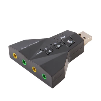 

Virtual 7.1 Channel Audio Sound Card Adapter For Laptop PC Mic 3.5mm Interfaces USB Mic Speaker Adapter Simple Use