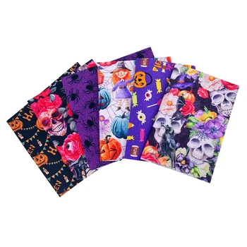

6pcs Halloween Fabric Pumpkin Ghost Cotton Patchwork Sewing Mask Doll Cloth DIY