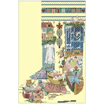 

Christmas socks patterns Counted Cross Stitch 11CT 14CT DIY wholesale Chinese Cross Stitch Kits Embroidery Needlework Sets
