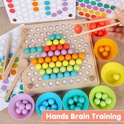 Juguetes Montessori de madera para niños, rompecabezas de cuentas con Clip para entrenamiento del cerebro, juego de matemáticas, juguete educativo para edades tempranas