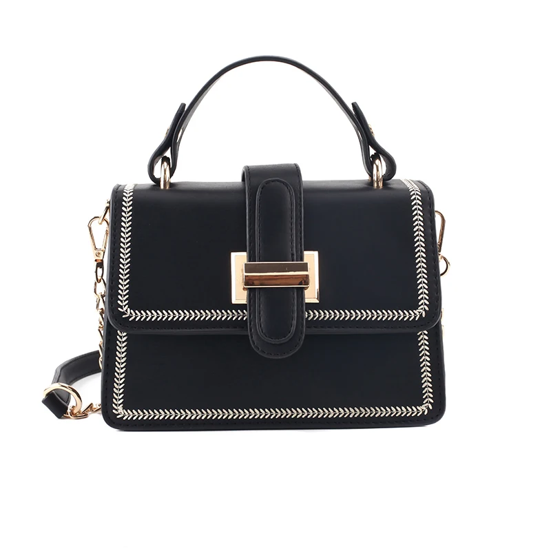 

Fashion New Women's Handbags Contrast Square High Quality PU Leather Messenger Bag Retro Simple Women's Daily Handbags 2020