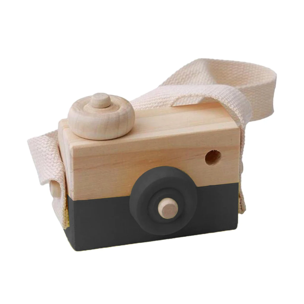 Wooden Mini Camera Toy Kids Nursery Room Hanging Decor Portable Toy Gift, 6 Colors for Choose