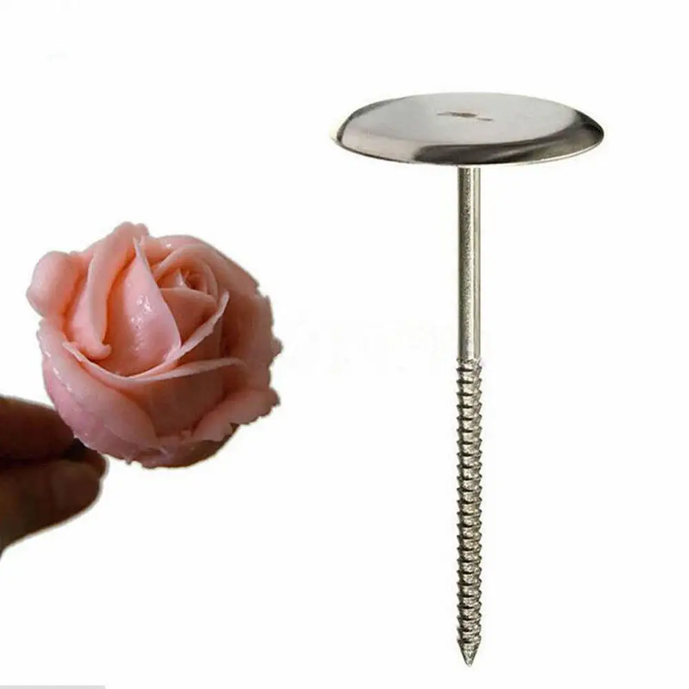 Small mounting nail Украшения держатель инструменты Кондитерские конус кремовые палочки розы цветок алюминиевый сплав 1 шт. трубопровод стержень выпечки торт - Цвет: Small mounting nail