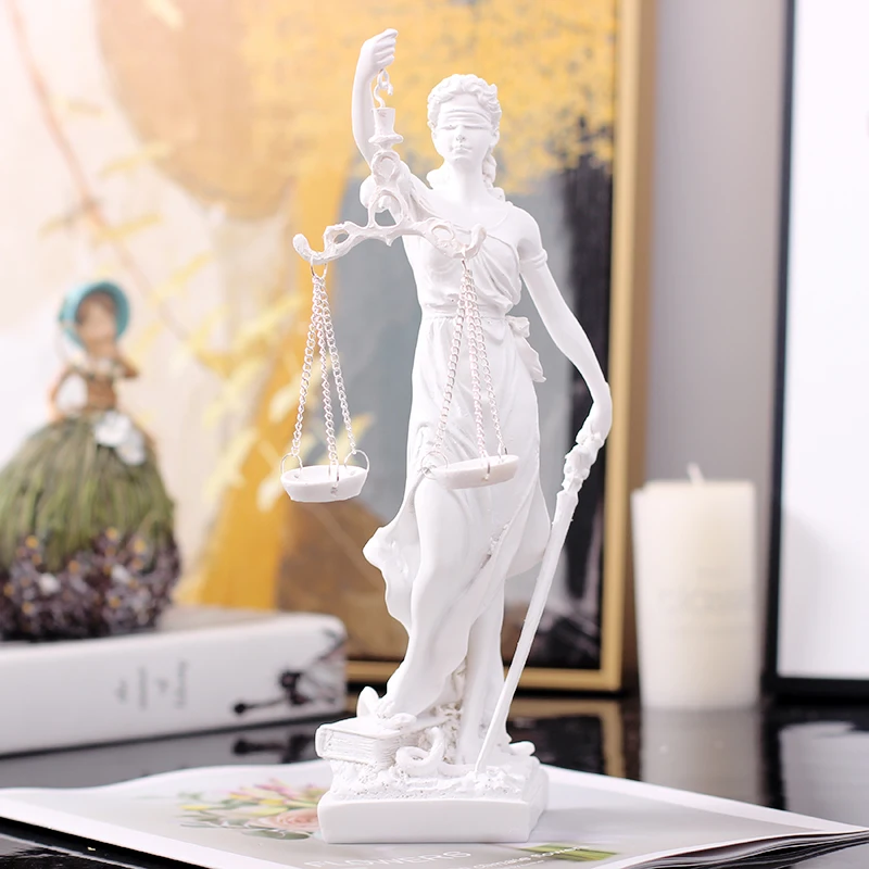 Greek Justice Goddess Statue/Fair Angels Resin SculpturePeople OrnamentsVintage Home Decoration AccessoriesOffice Crafts