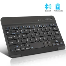 Mini teclado inalámbrico teclado Bluetooth para ipad teléfono tableta de goma teclado recargable para Android ios Windows