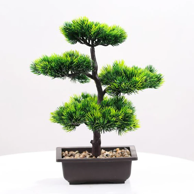 

6 Style Artificial Bonsai Plants Small Tree Pot Plants Fake Flowers Potted Ornaments For Home Hotel Garden Decors